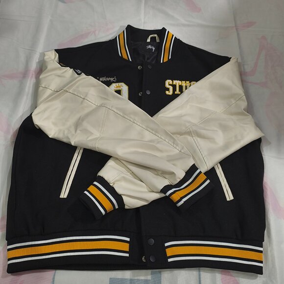 Stussy X Goldie Black Baseball Jacket - Picture 1 of 7